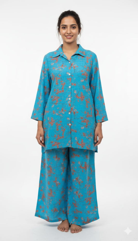 Women's Co-Ord Suit Ferozi Floral