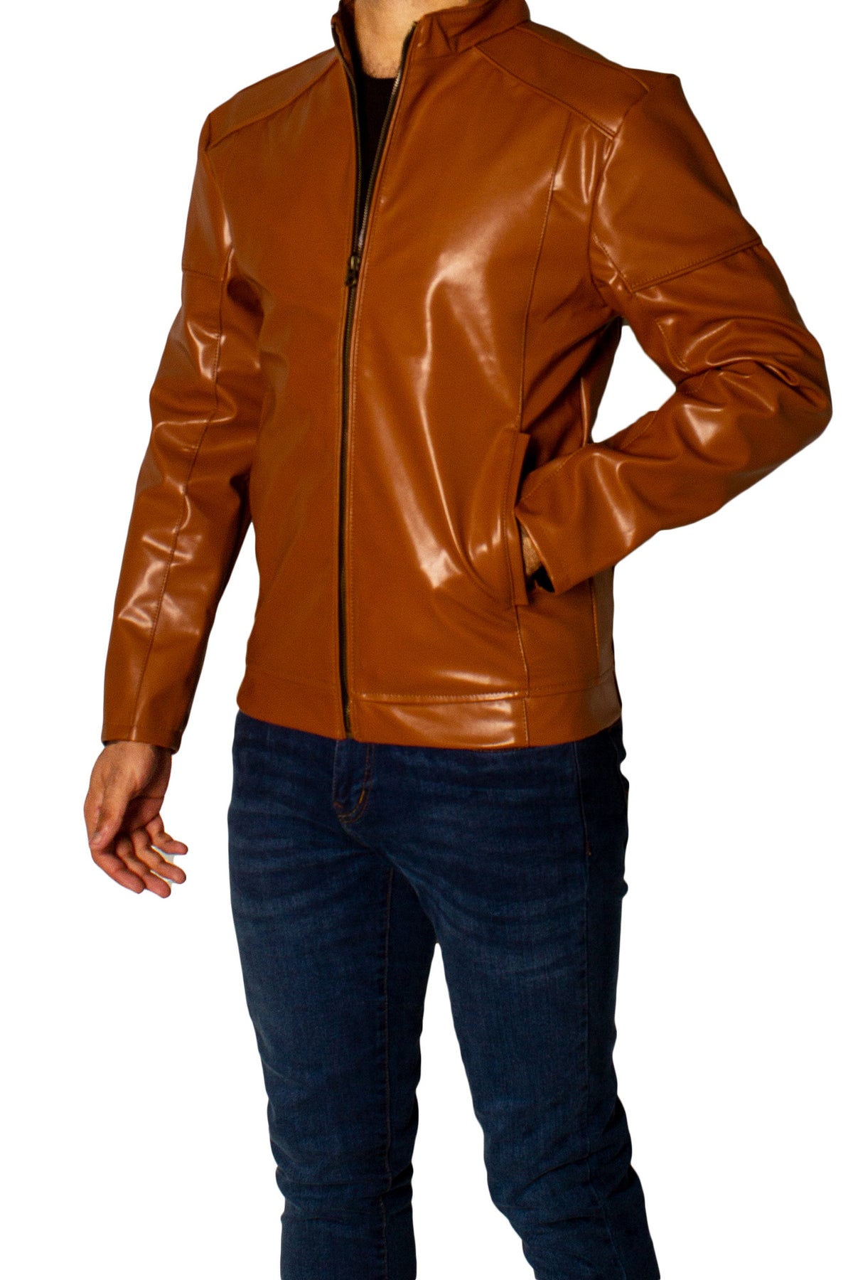 Men's Faux Leather Jacket Jk-0316 Camel