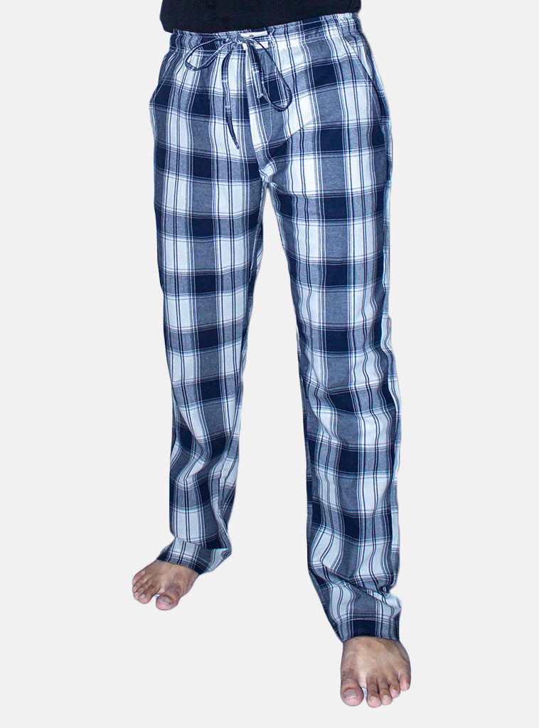 Men's Casual Pajama Lwr-0241 N/White Chk
