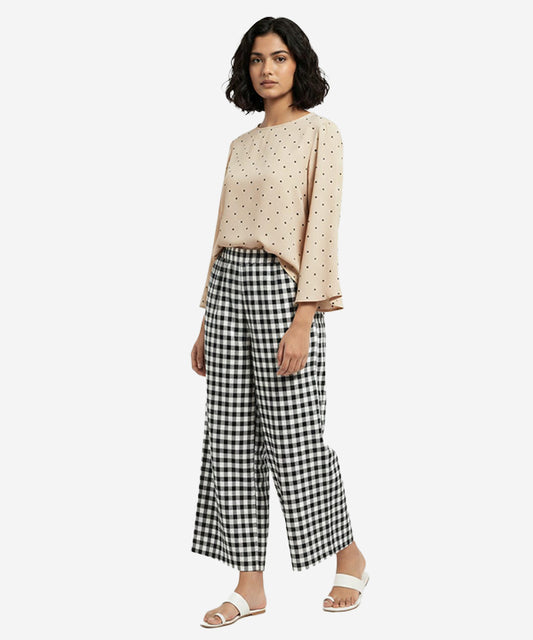Women's Top Dotted Beige