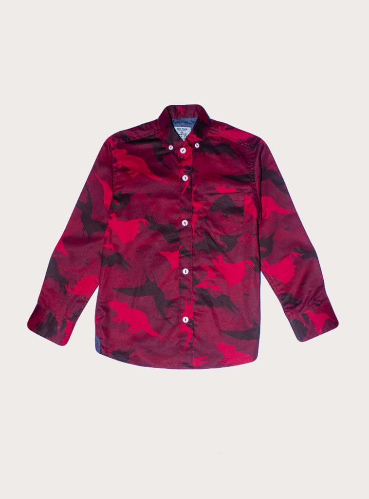BOYS CASUAL SHIRT BSH-0072 PRINTED RED