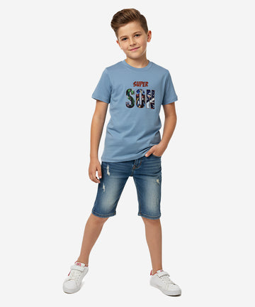 HR clothing Kids Super Son TShirt - Sky