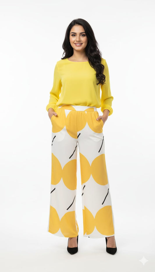 Women's Top Printed Yellow