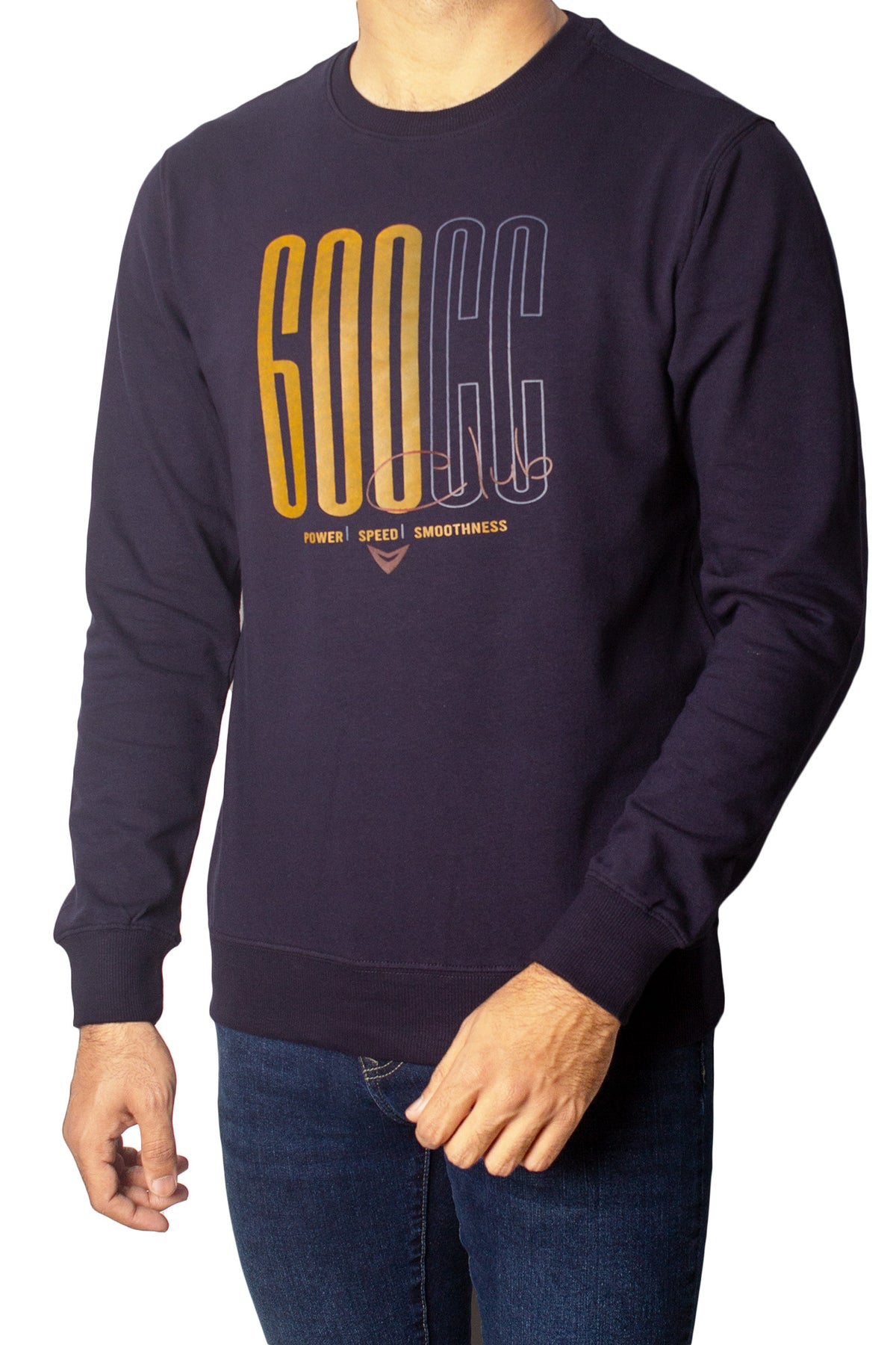 Printed 600CC Full Sleeves T-Shirt Tsh-6846 Navy