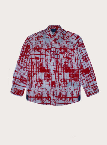 BOYS CASUAL SHIRT BSH-0073 PRINTED RED
