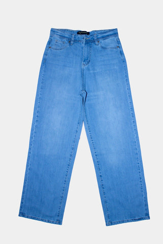 Women's Wide Leg Jeans LJP-0057 Ice-Blue