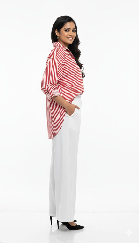 Women's Shirt Brown Stripe