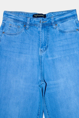 Women's Wide Leg Jeans LJP-0057 Ice-Blue