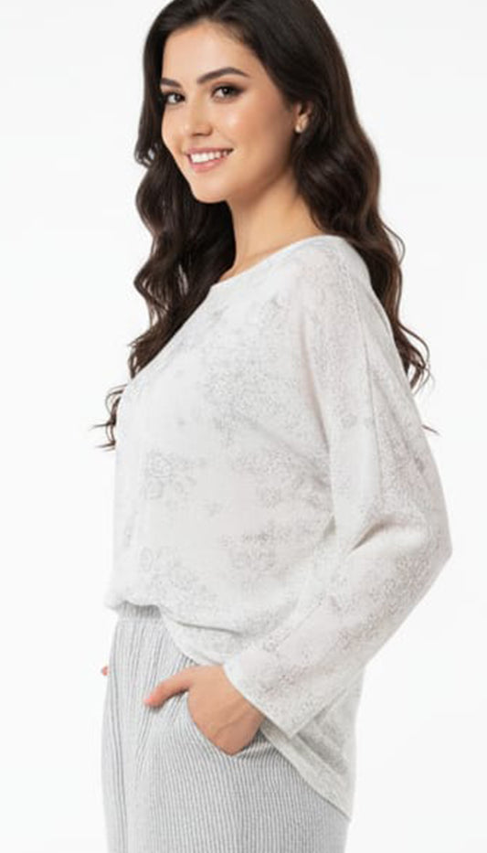 Women's Top Printed Beige Floral