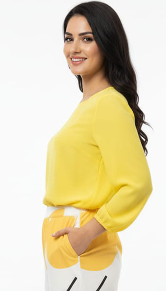 Women's Top Printed Yellow