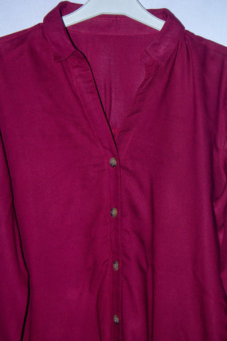 Plain Long Sleeves Women's Shirt LSH-0044 Maroon