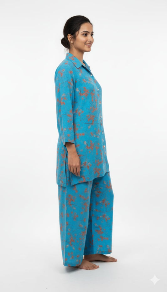Women's Co-Ord Suit Ferozi Floral