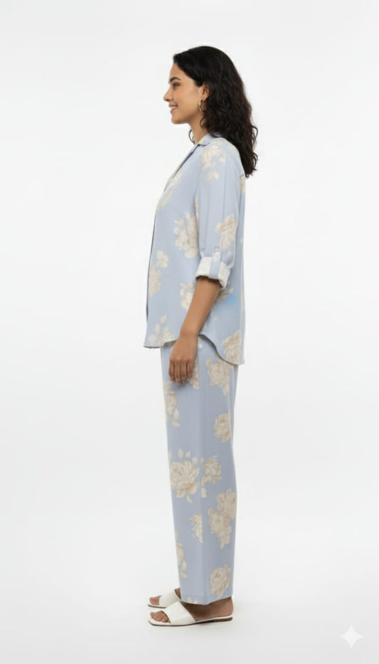 Women's Co-Ord Suit Blue Floral