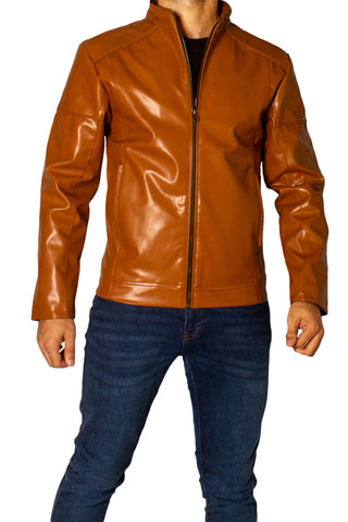 Men's Faux Leather Jacket Jk-0316 Camel