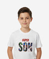 HR clothing Kids Super Son TShirt - White