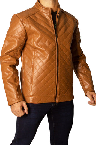 Men's Faux Leather Jacket Jk-0337 Camel