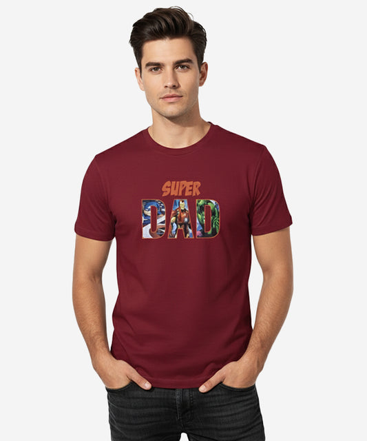 HR Clothing Men’s Super Dad T-Shirt – Maroon