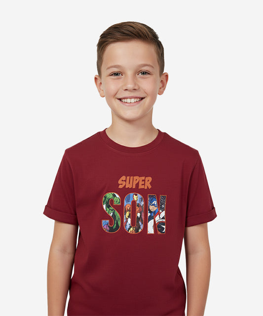 HR clothing Kids Super Son TShirt - Maroon