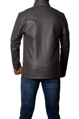 Men's Faux Leather Jacket Jk-0287 D-Grey
