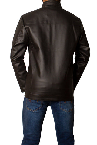 Men's Faux Leather Jacket Jk-0287 Black