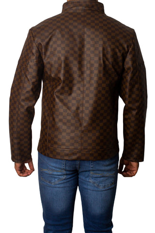 Men's Faux Leather Jacket Jk-0359 Brown