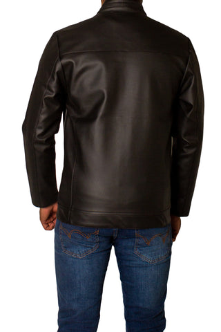 Men's Faux Leather Jacket Jk-0316 Black