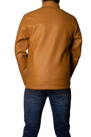Men's Faux Leather Jacket Jk-0287 Brown