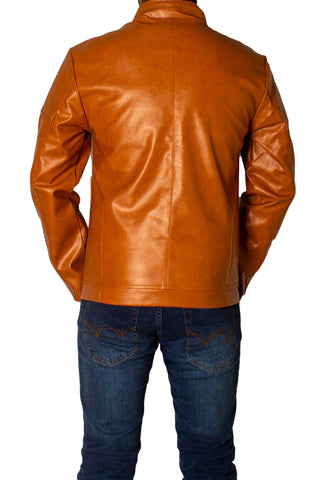 Men's Faux Leather Jacket Jk-0287 Mustard
