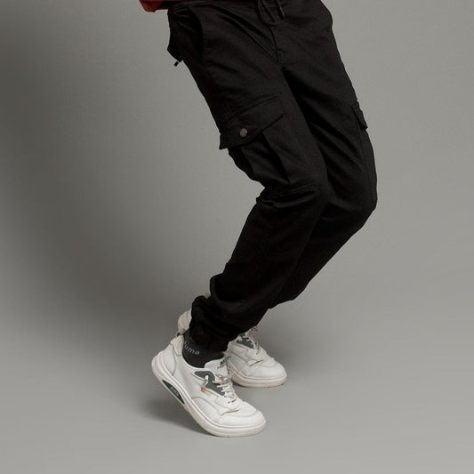 HR Clothing Men's Cargo Trousers - Black