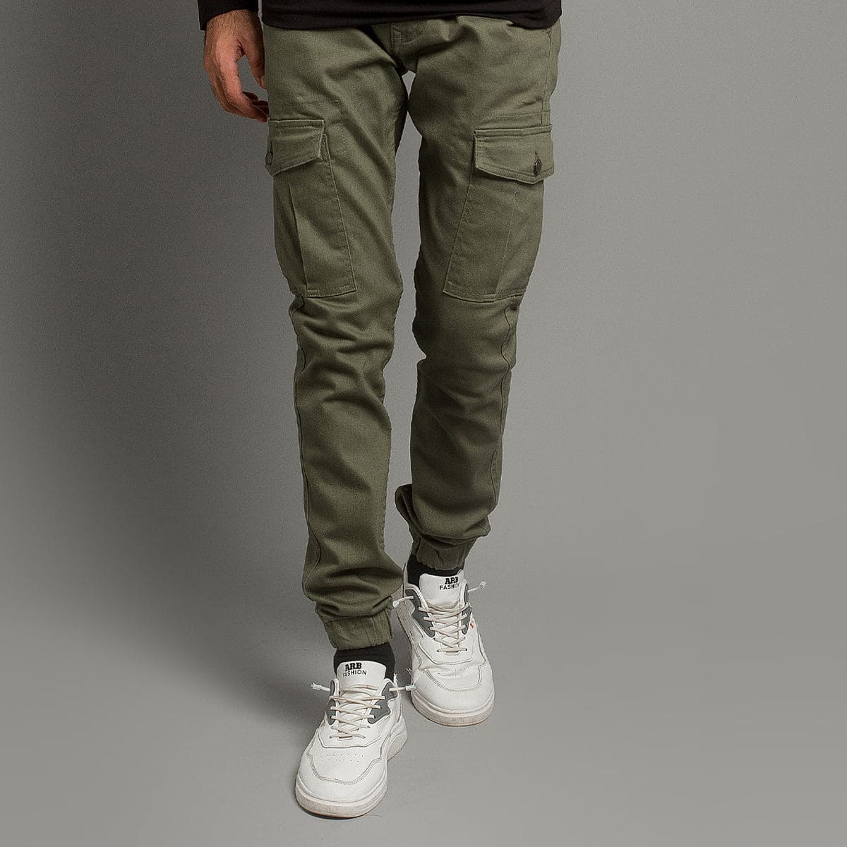 HR Clothing Men's Cargo Trousers Green - Main Image