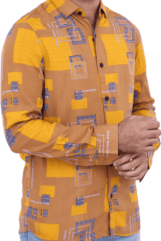 Men's Casual Shirt SHC-1741 Printed Yellow