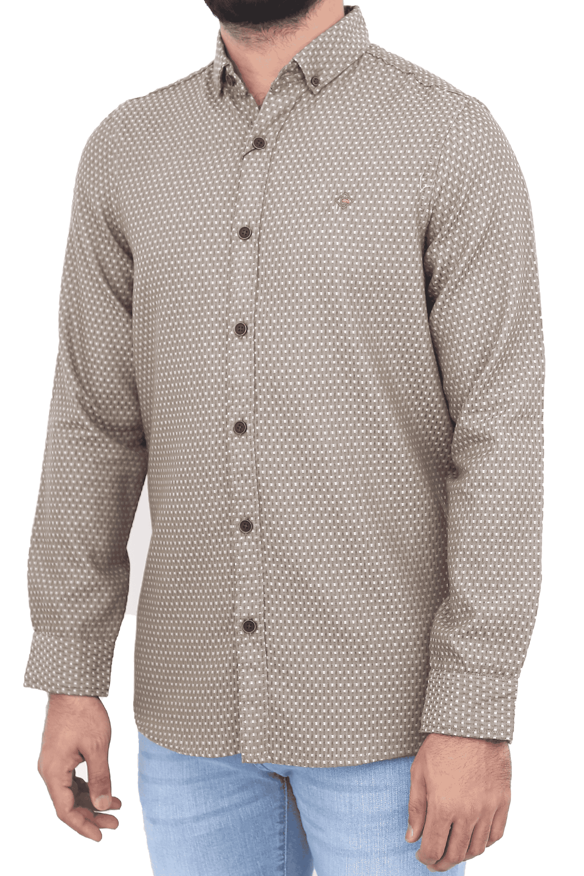 Men's Casual Shirt SHC-1717 Dotted Green