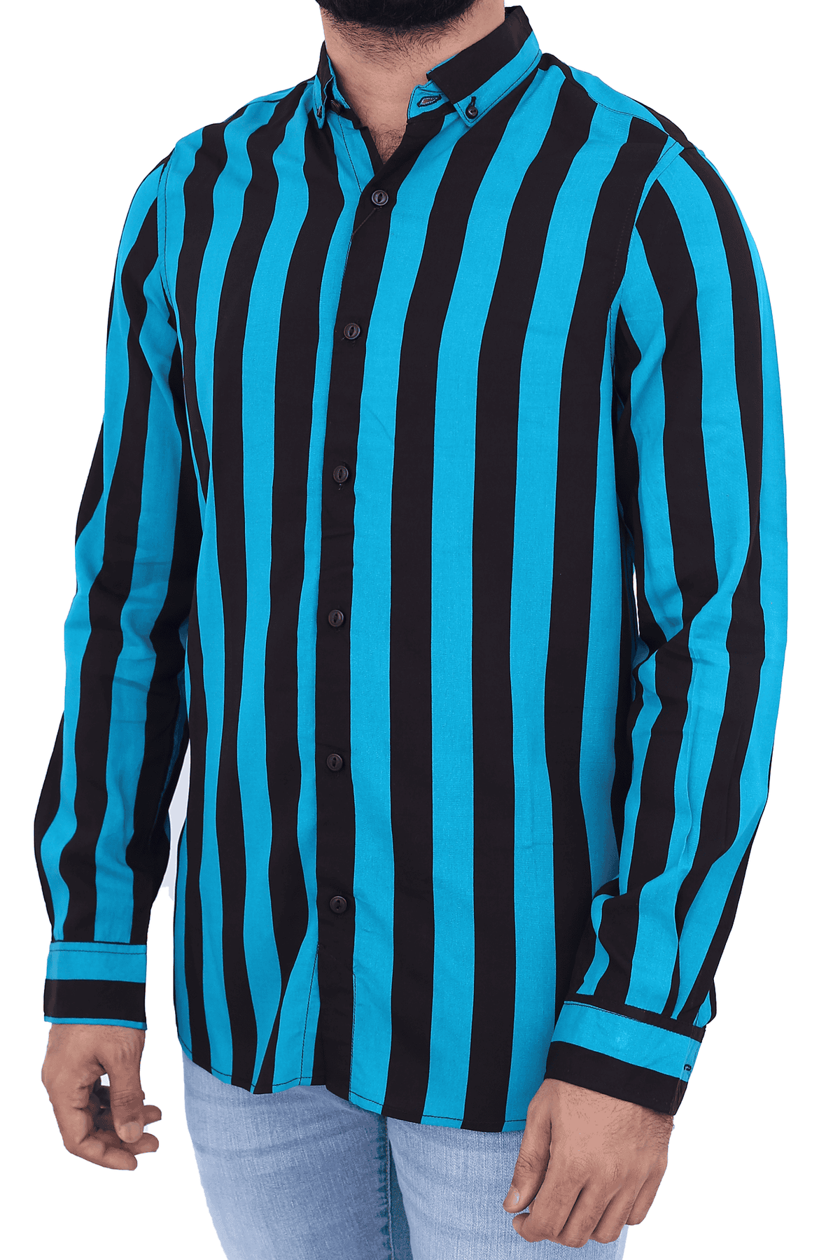 Men's Casual Shirt SHC-1744 Green Stripe