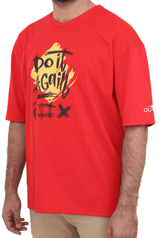 Printed Half Sleeves T-Shirt Tsh-6926 Red