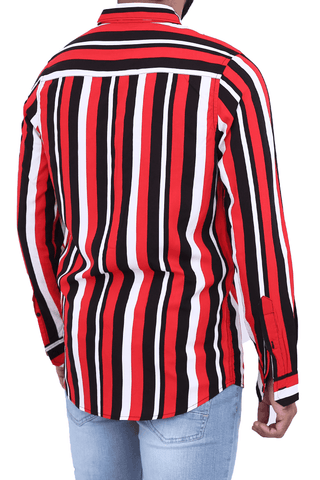 Men's Casual Shirt SHC-1742 Red Stripe