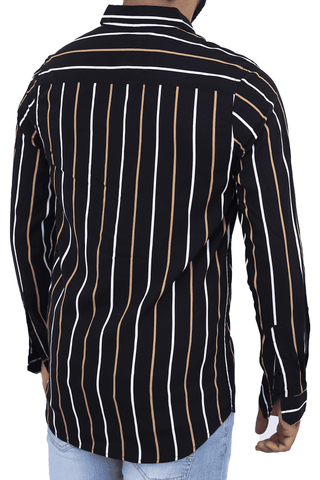Men's Casual Shirt SHC-1749 Brown Stripe