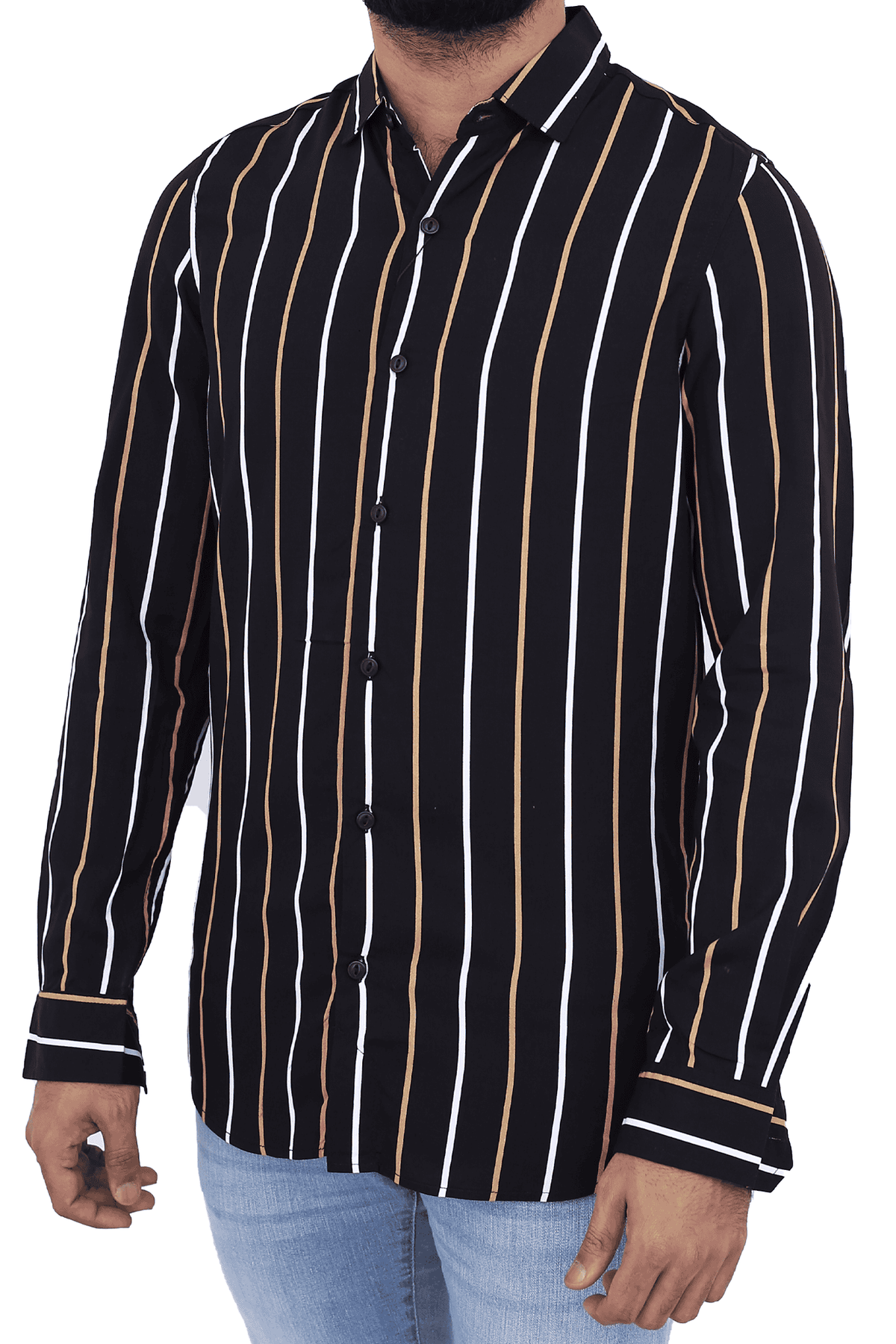 Men's Casual Shirt SHC-1749 Brown Stripe