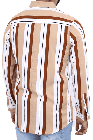 Men's Casual Shirt SHC-1741 Brown Stripe