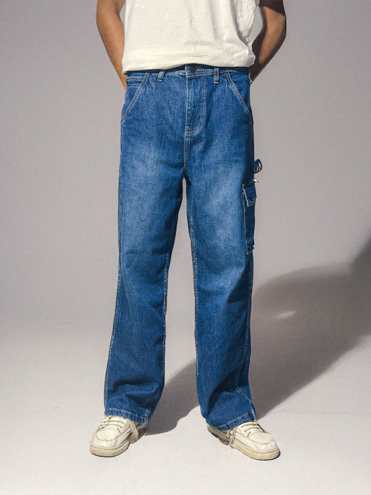 HR Clothing Men's Baggy Denim - Blue