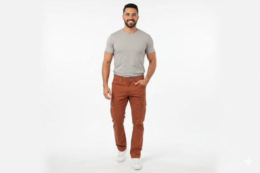HR Clothing Men's Chino - Rust