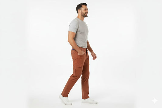 HR Clothing Men's Cotton Pant Carpenter Pocket - Rust