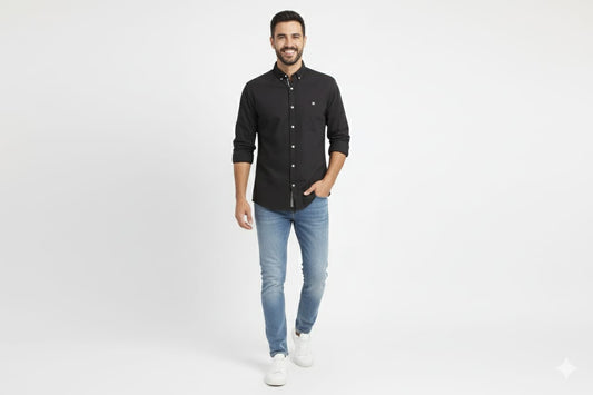 HR Clothing Men's Casual Shirt - Black