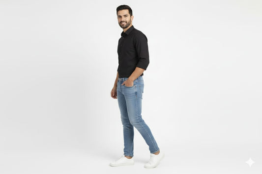 HR Clothing Men's Casual Shirt - Black