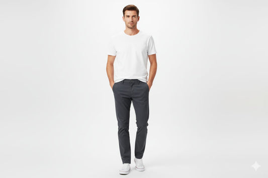 HR Clothing Men's Chino - Texture Navy