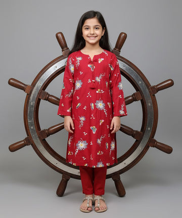 Girls  - Pret 2 Piece Maroon