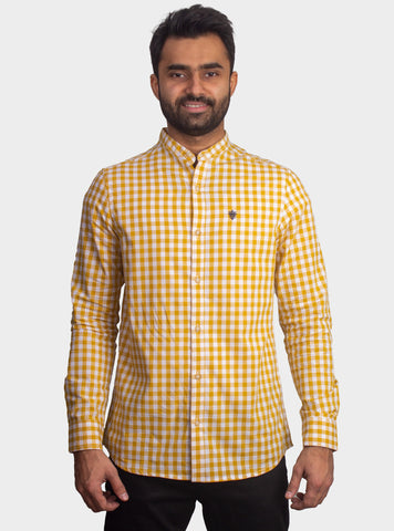 Checkered Casual Shirt - Shc-1443 Yellow Chk