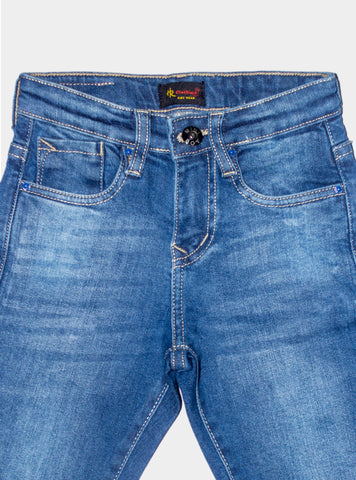 Straight Fit Authentic Wash Kid Jeans Bjp-0134 Blue