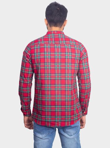 Checkered Casual Shirt - Shc-1443 G/Red Chk