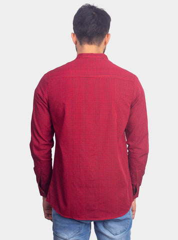 Checkered Casual Shirt - Shc-1443 B/Red Chk