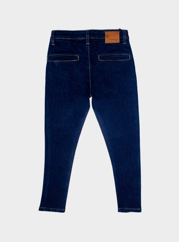 Straight Fit Authentic Wash Kid Jeans Bjp-0135 Navy